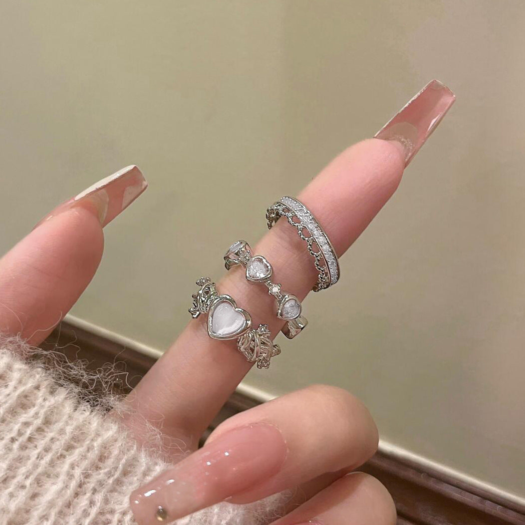 Pink Opal Thorn Ring Set