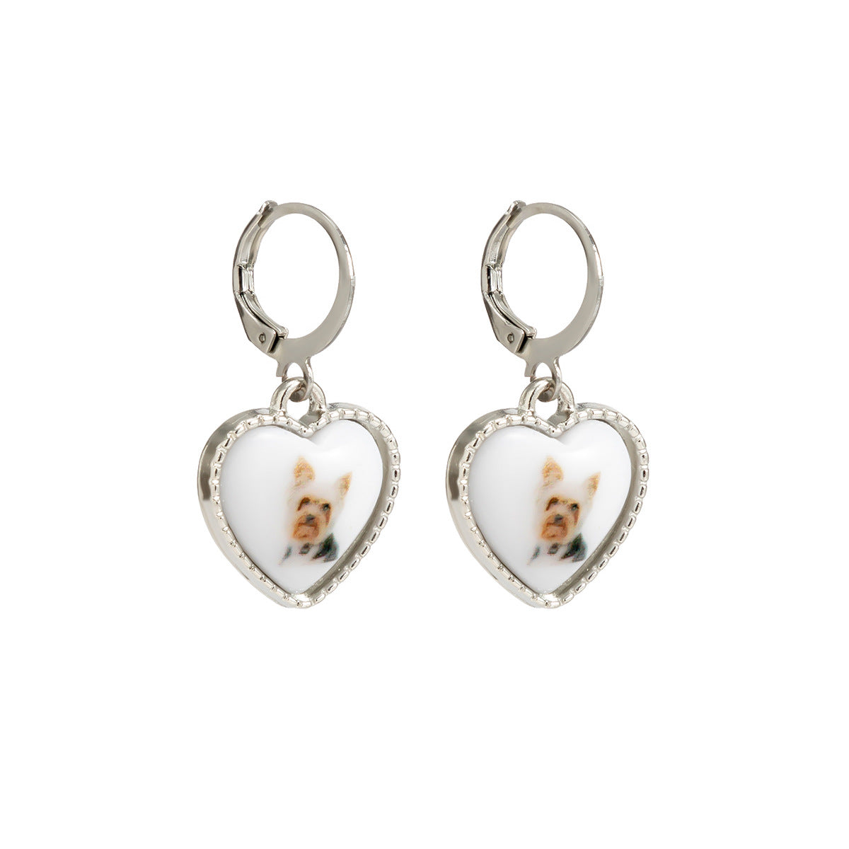 Acrylic pendant earrings.