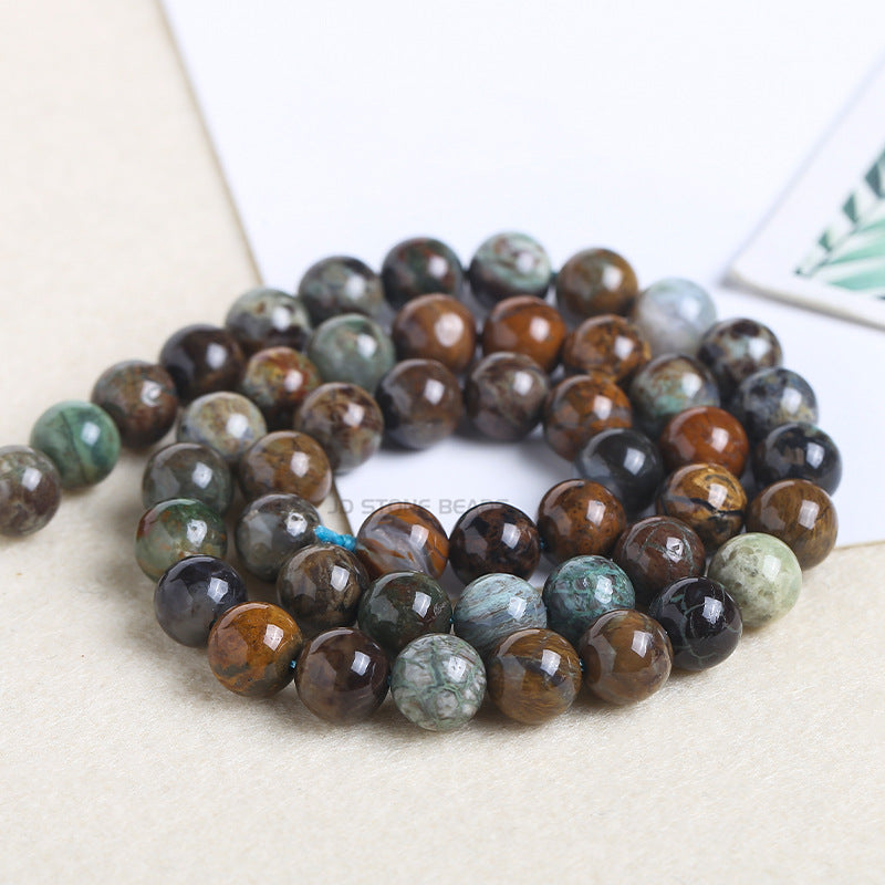 Cuentas sueltas de piedra de piel de serpiente, accesorios de joyería para hacer tú mismo 