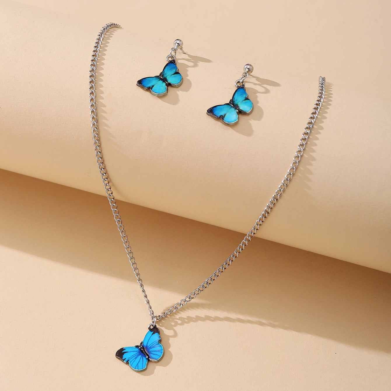 Pin Butterfly Pendant Jewelry Set 3 Pieces