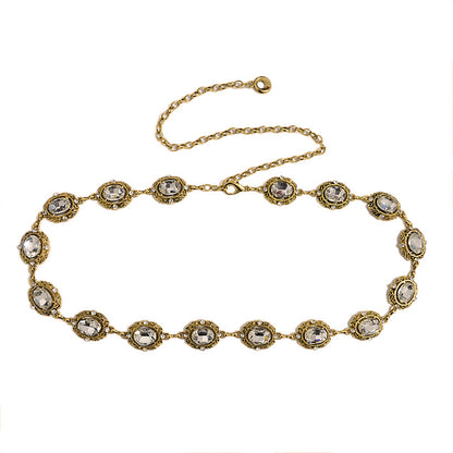 Rhinestone Metal Chain Waist Chain