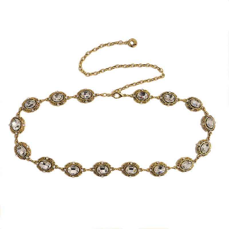 Rhinestone Metal Chain Waist Chain