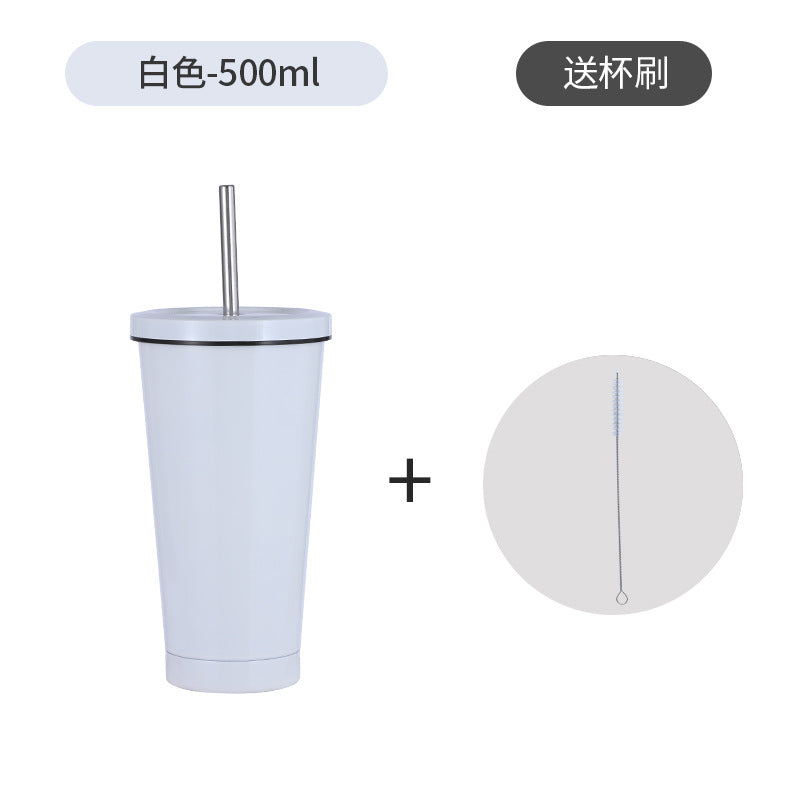 Stainless steel straw cup coffee cup 750.500ml