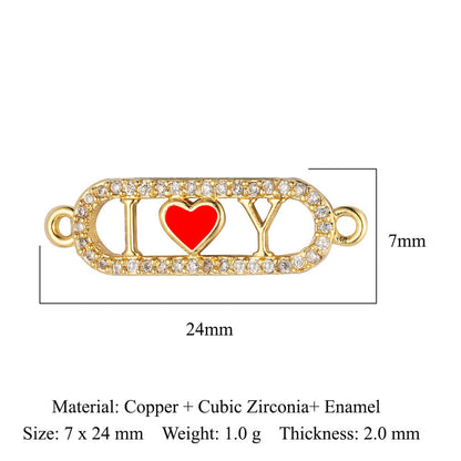 Copper zircon DIY jewelry connecting accessories
