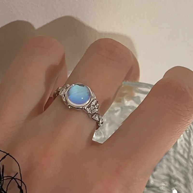 Nicho para anillo de piedra lunar vintage 
