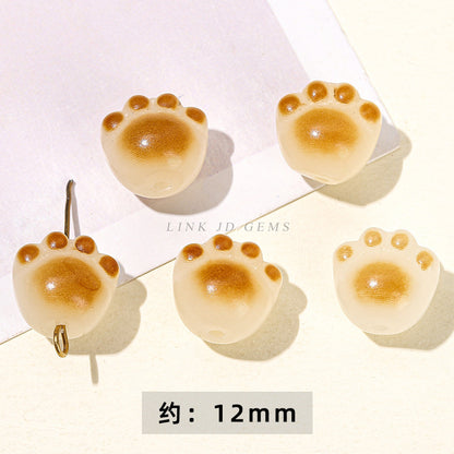 Cuentas sueltas de raíz de Bodhi de jade blanco con semillas originales de loto 