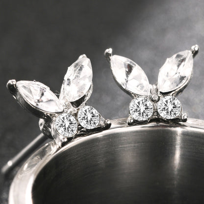 Teardrop Zirconia Butterfly Earrings