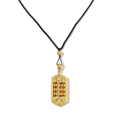 Collar de oro y arena con forma de calabaza y dios de la riqueza bañado en oro real de 24 quilates 