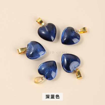 16Mm magic color glazed love-shaped glass pendant