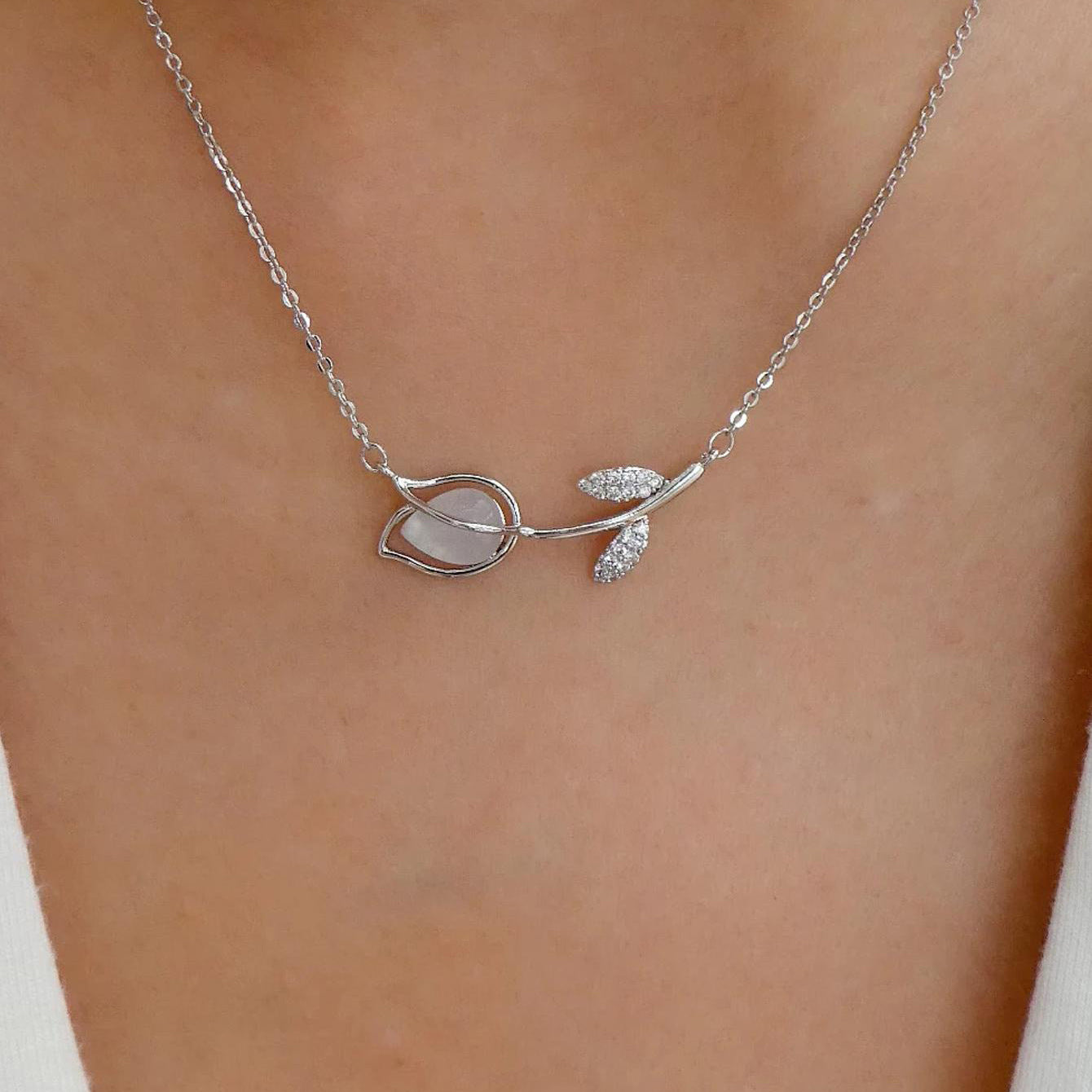 Diamond Tulip Necklace