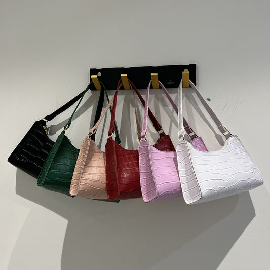 Crocodile pattern versatile shoulder bag