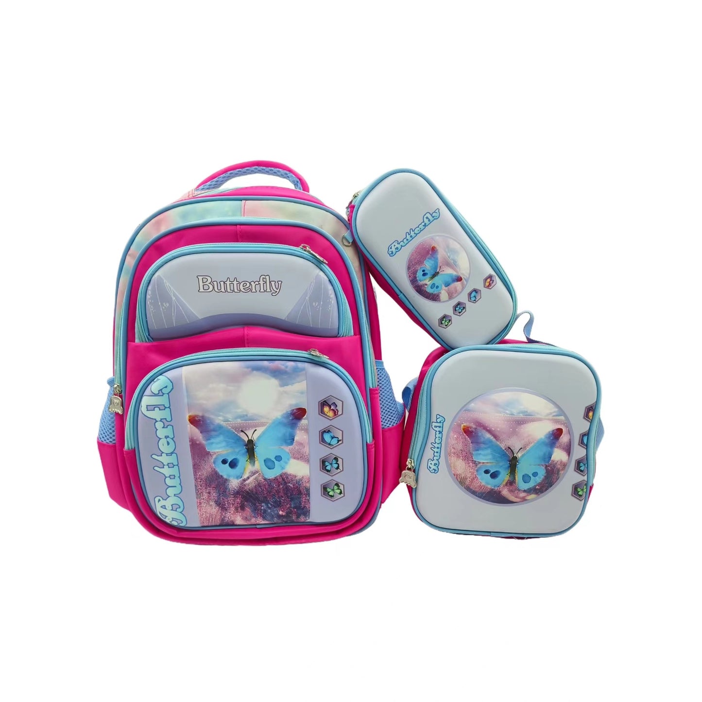 Can hold tie rod schoolbag lunch bag pencil case three-piece set