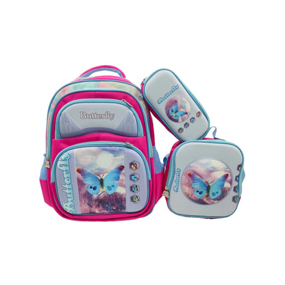 Can hold tie rod schoolbag lunch bag pencil case three-piece set