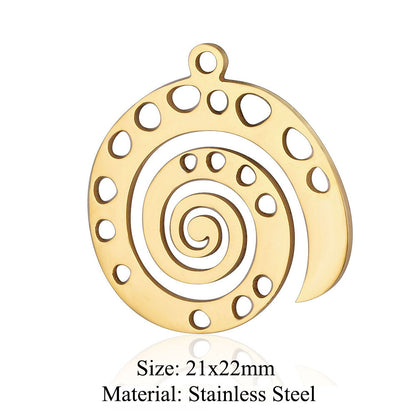 5 pcs/bag witch titanium steel pendant peach heart cross