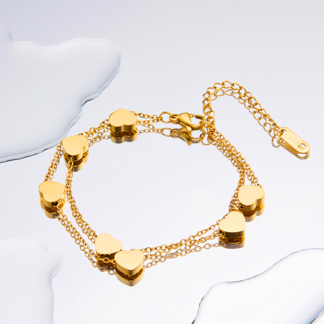 Double-Layer Titanium Steel Love Bracelet — Versatile Casual Style