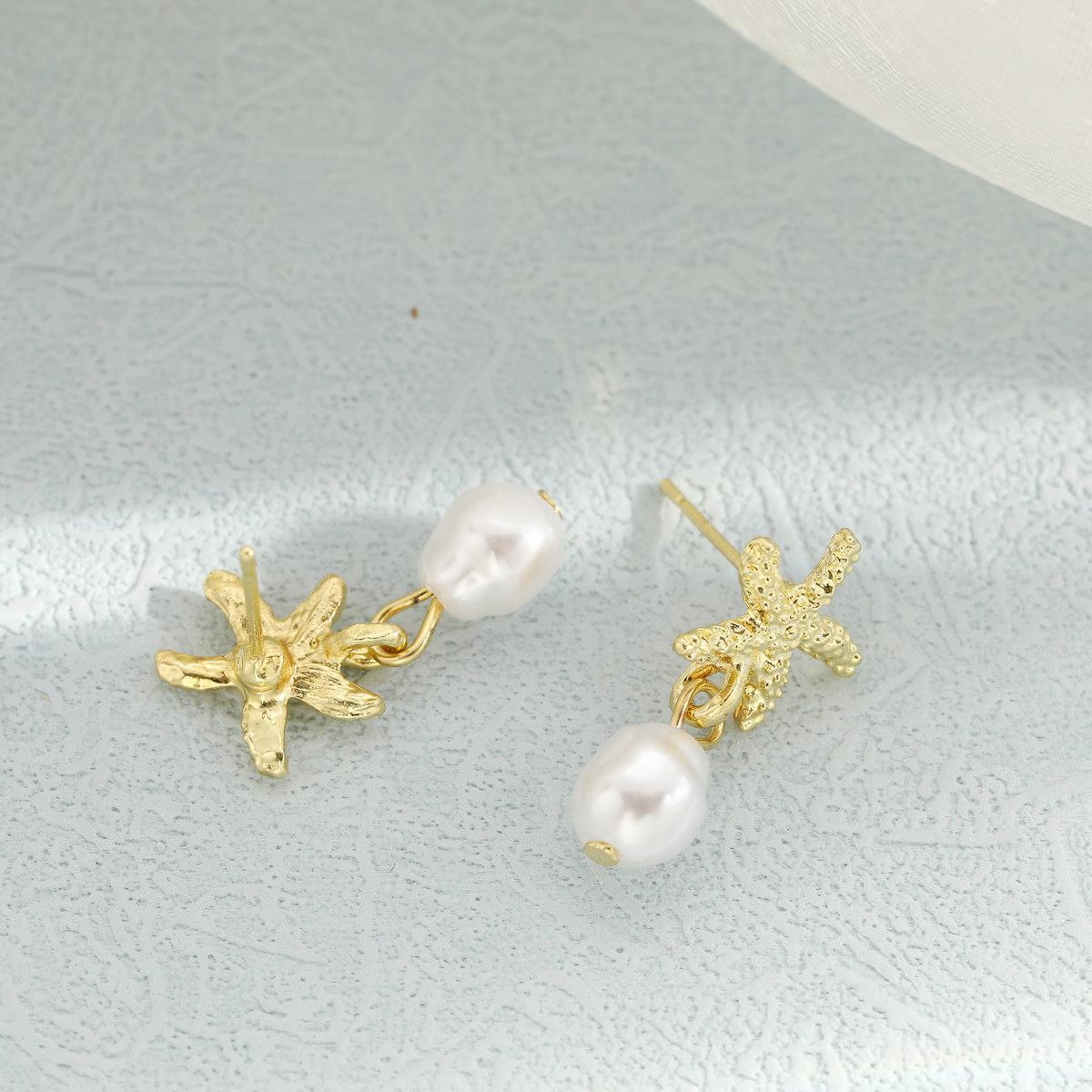 Starfish Scallop Pearl Earrings