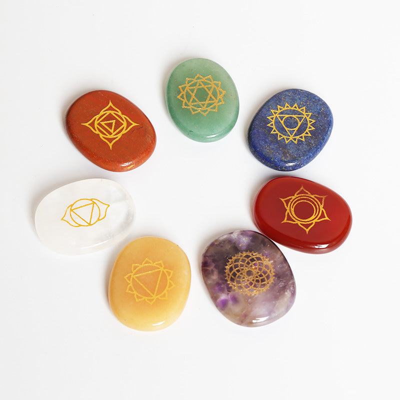 Chakela seven-color stone symbol ornament set