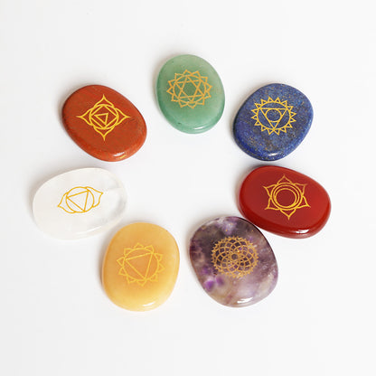 Chakela seven-color stone symbol ornament set