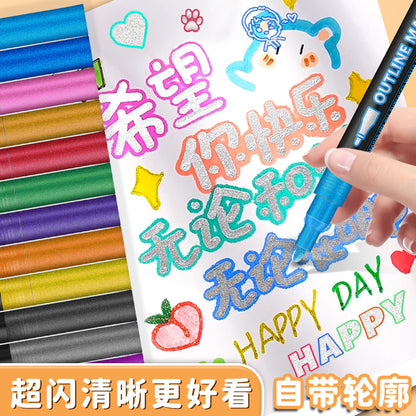 Double line contour pen