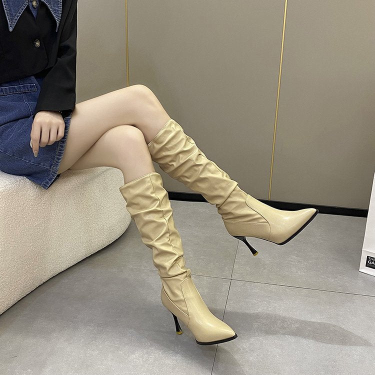 Pointed stiletto high heel boots fashion