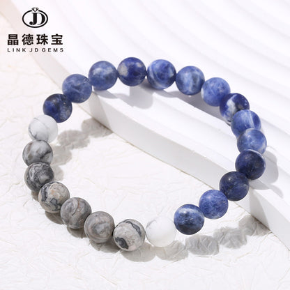 Frosted natural blue stone map stone bracelet