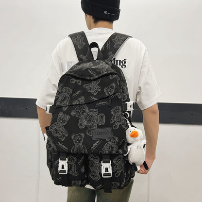Nylon water-repellent backpack for junior high school students