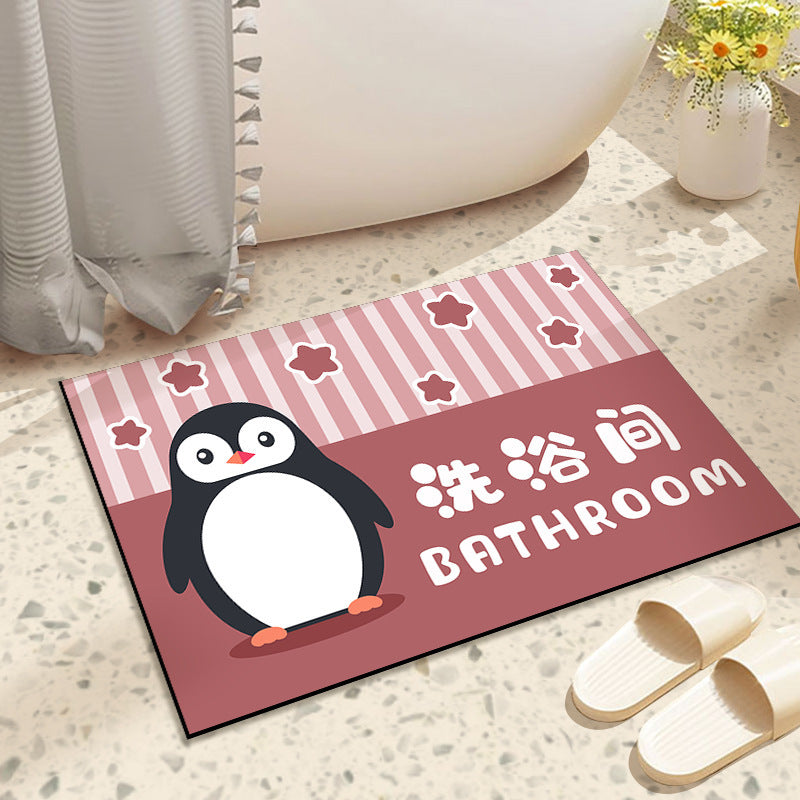 Cartoon diatomaceous earth bath mat