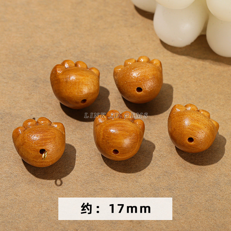 Barbie sandalwood carving lion head cat claw lotus pod accessories