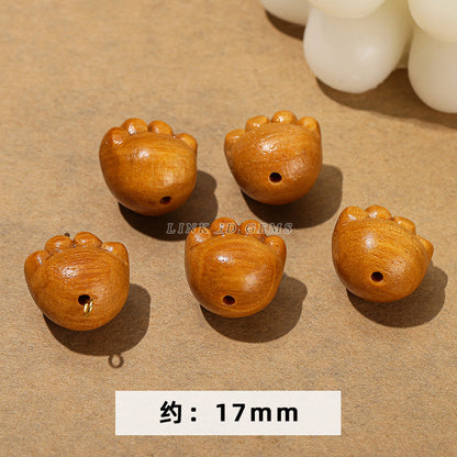 Barbie sandalwood carving lion head cat claw lotus pod accessories