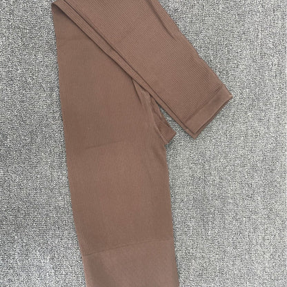 Threaded Leggings Trousers Seamless Yoga Pants High Waist