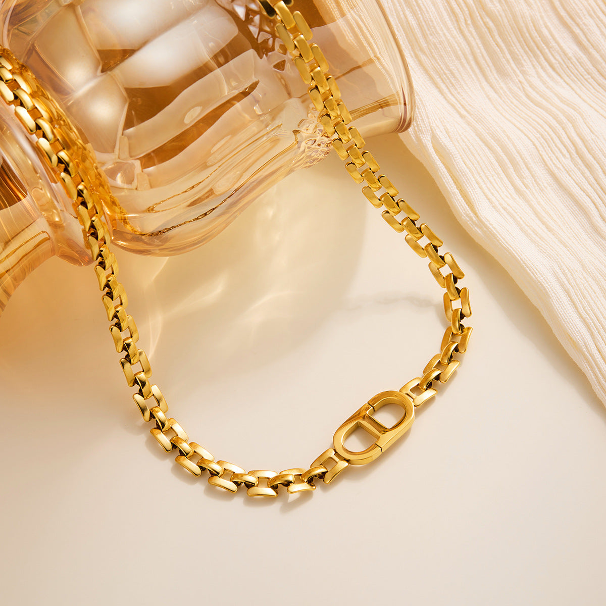 Retro Letter Stainless Steel Pendant Necklace