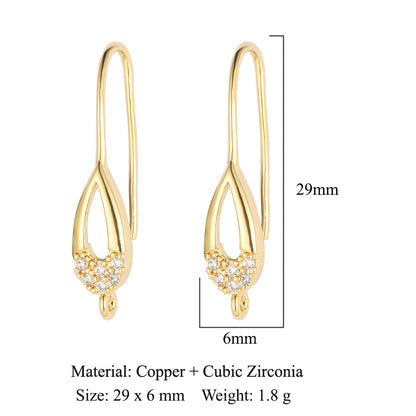 Water drop bee butterfly women's copper ear buckle