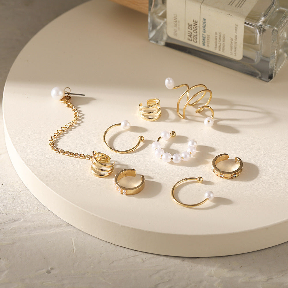 Pearl Tassel Ear Clip Set