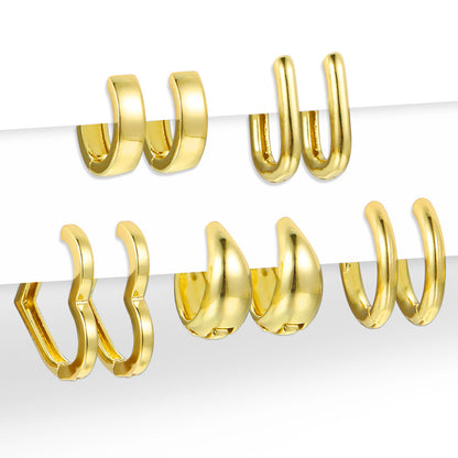 Exaggerated personality earrings 5-piece set
