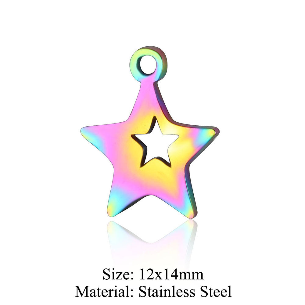 5 pcs/coated colorful dream catcher titanium steel pendant