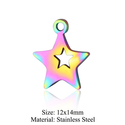 5 pcs/coated colorful dream catcher titanium steel pendant