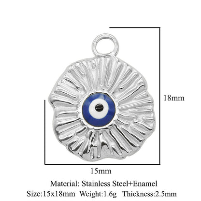 3 pcs/pack stainless steel geometric round sun eye pendant