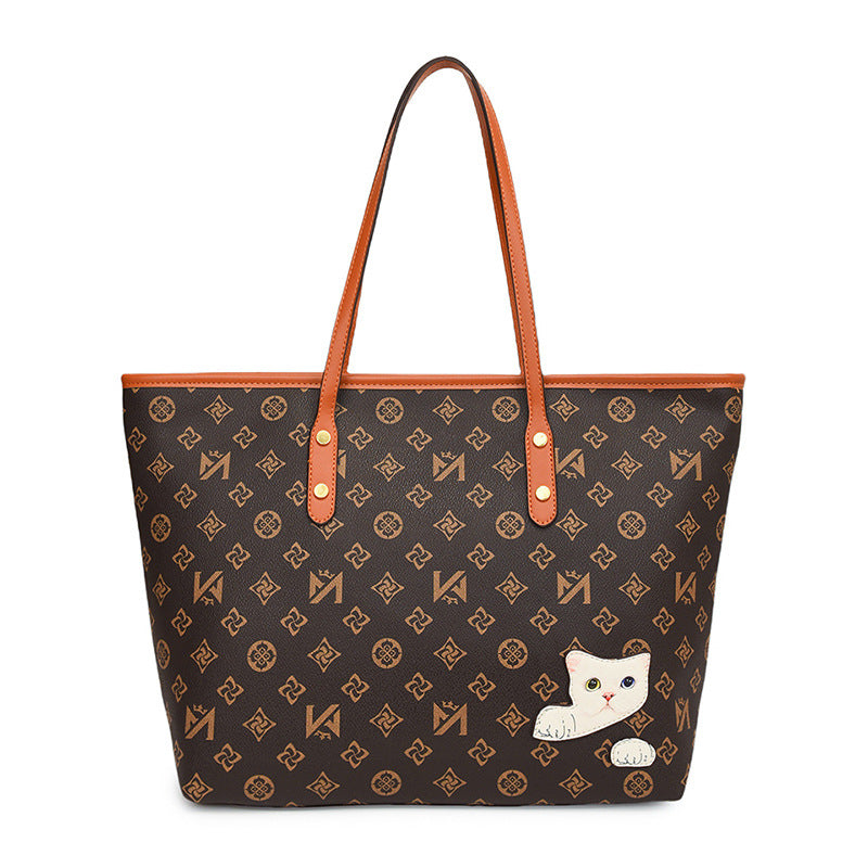 Contrasting color shopping bag portable tote bag