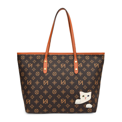 Contrasting color shopping bag portable tote bag