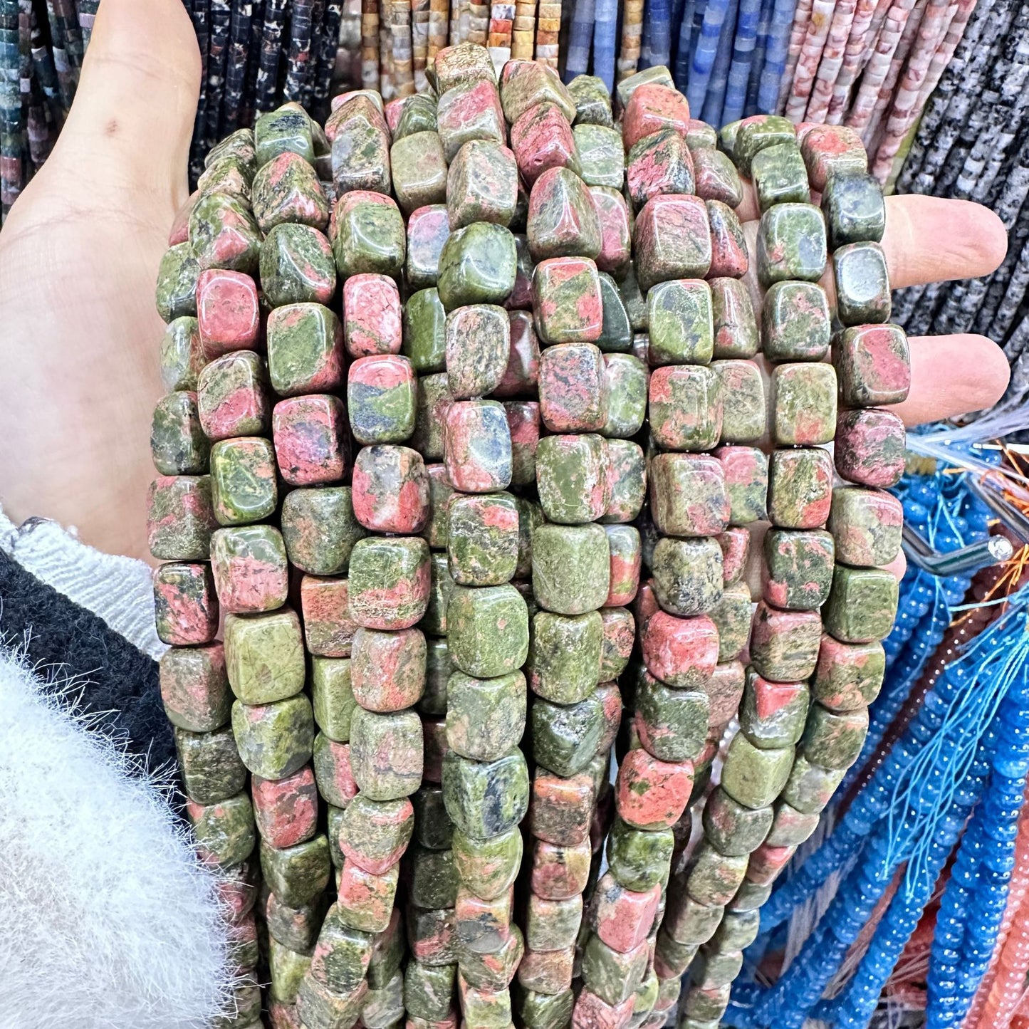 8*12mm natural stone lapis lazuli agate rounded square beads