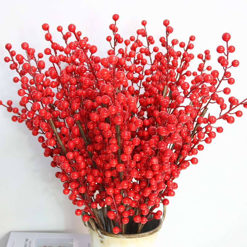 Fruta navideña fruta roja 3 tenedores 6 tenedores 12 tenedores fruta de simulación 