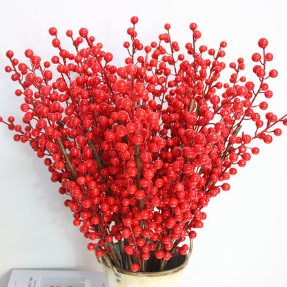 Fruta navideña fruta roja 3 tenedores 6 tenedores 12 tenedores fruta de simulación 