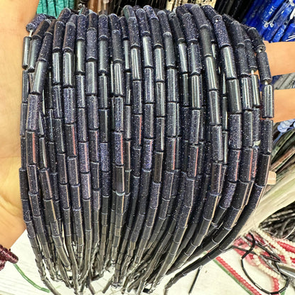 4*13MM natural stone crystal cylindrical spacer beads