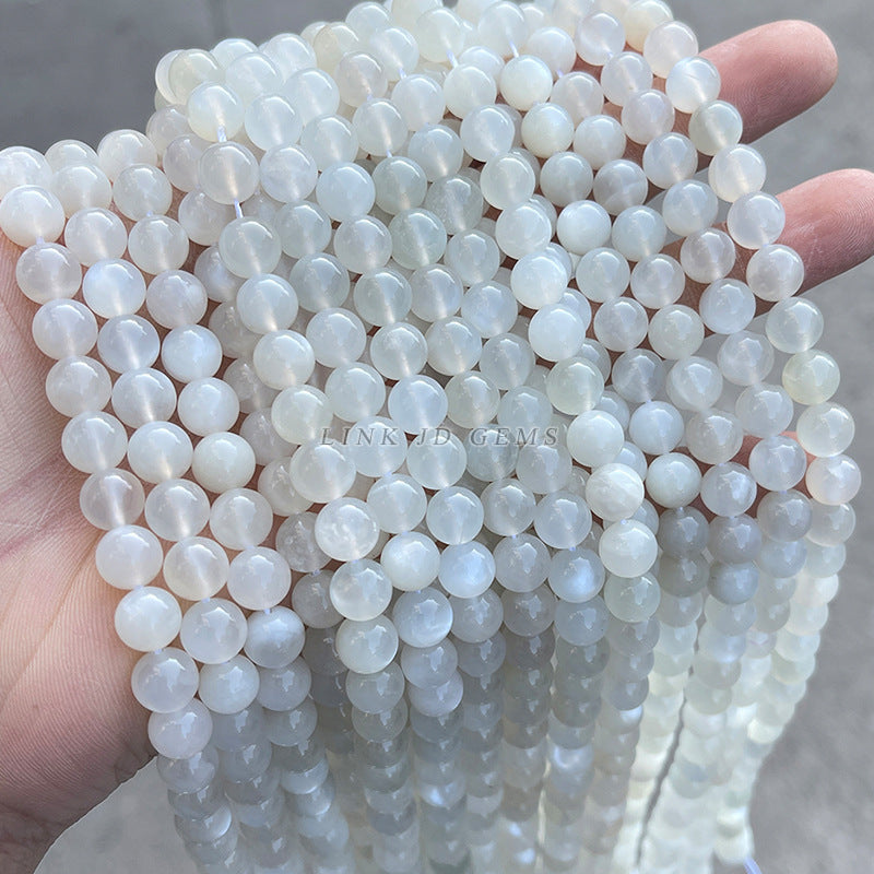 Grade A natural white moonstone round beads