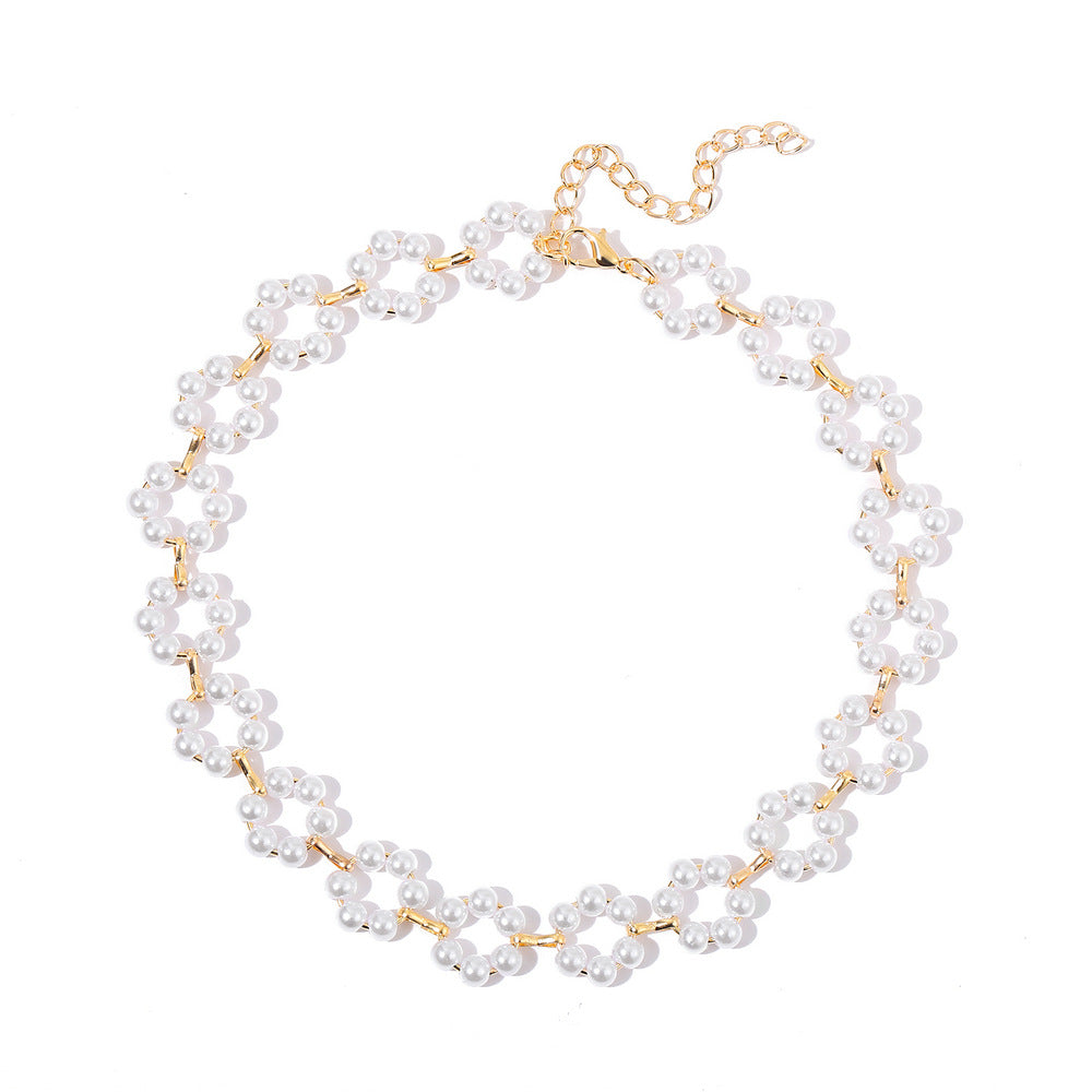 Simple pearl necklace bridal necklace