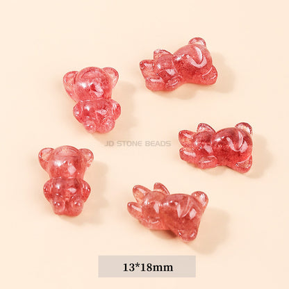 Gray Moonlight Pixiu Red Strawberry Crystal Pendant
