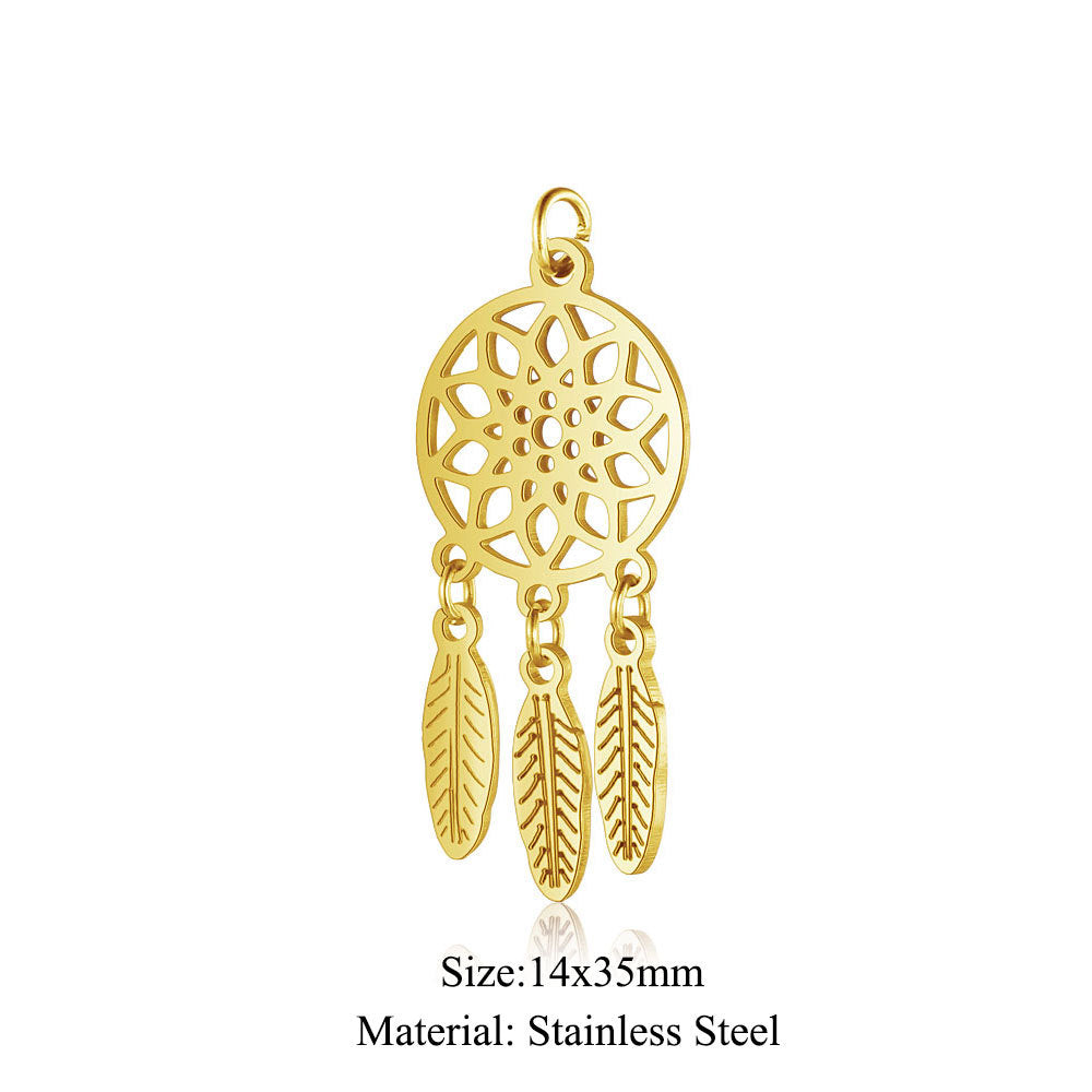 5 pcs/titanium steel pendant LOVE pentagram elephant cat