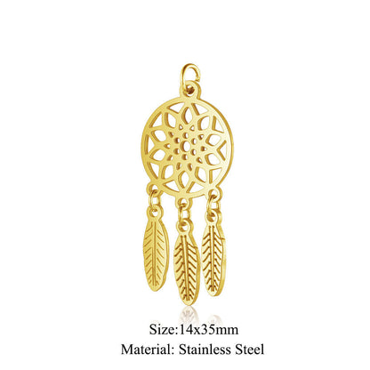 5 pcs/titanium steel pendant LOVE pentagram elephant cat