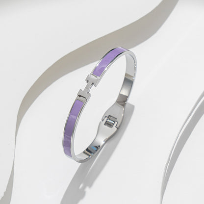 Pulseira de aço inoxidável com letra H, tendência da moda 