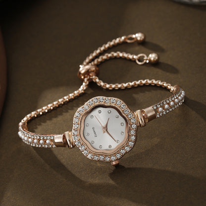 Diamond Women's Quartz Watch Jewelry Set